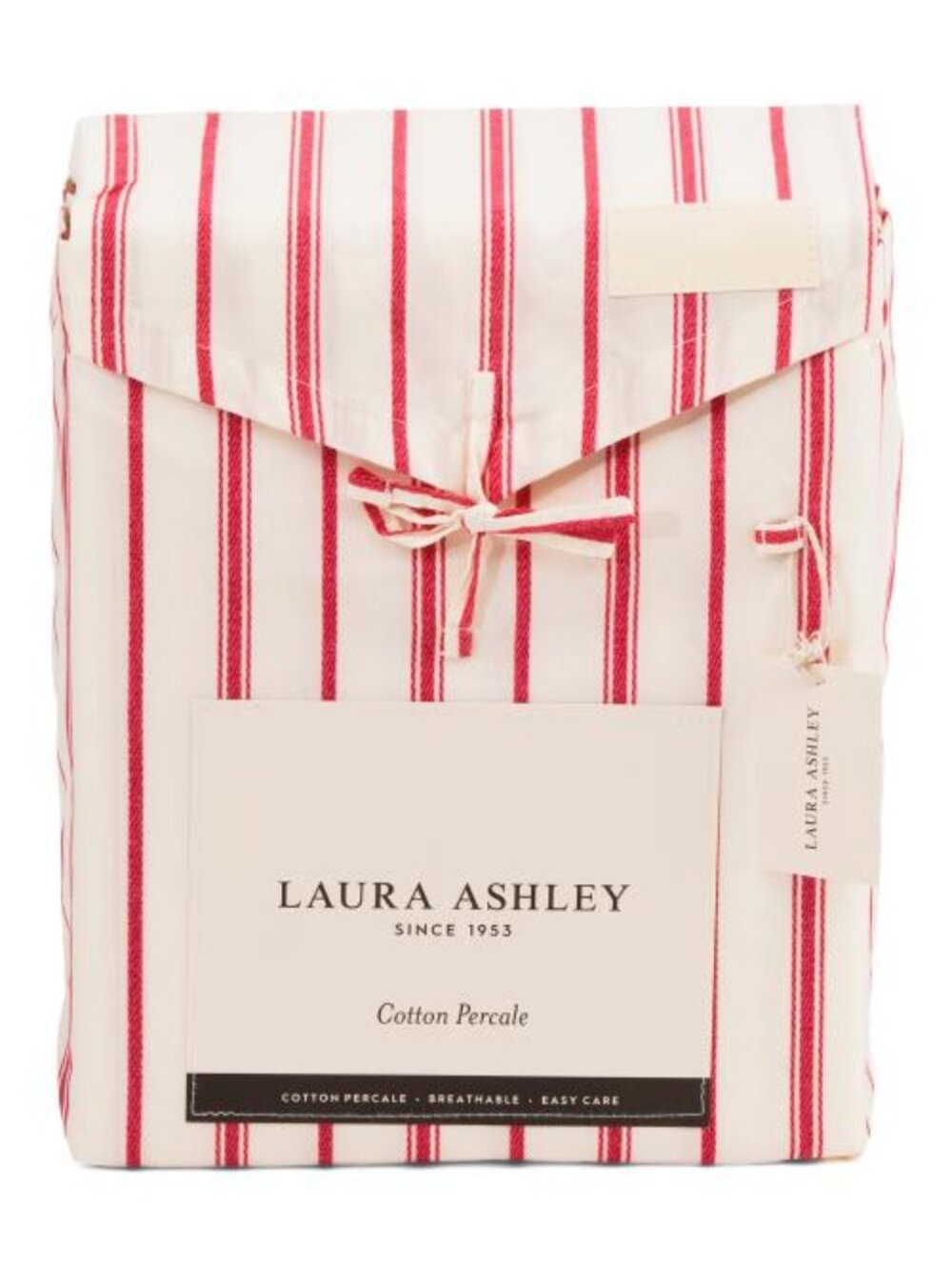 LAURA ASHLEY Cotton Percale Striped Sheet Set
